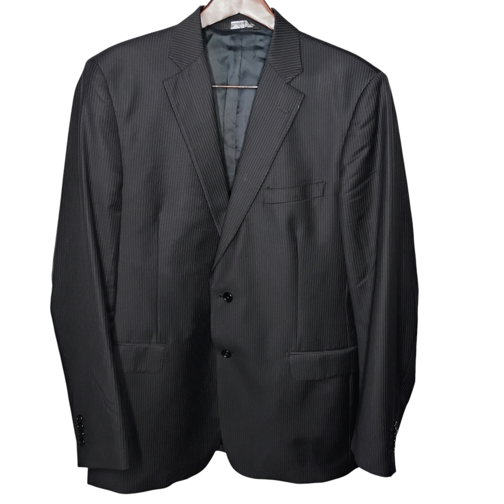 Ermenegildo‎ Zegna Saks Fifth Avenue Blazer Mens 44 Long Slim Fit Pinstripe Wool